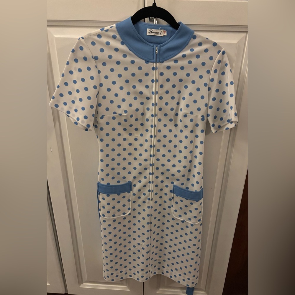 Vintage Bayard Blue Polka Dot Dress - Picture 2 of 6